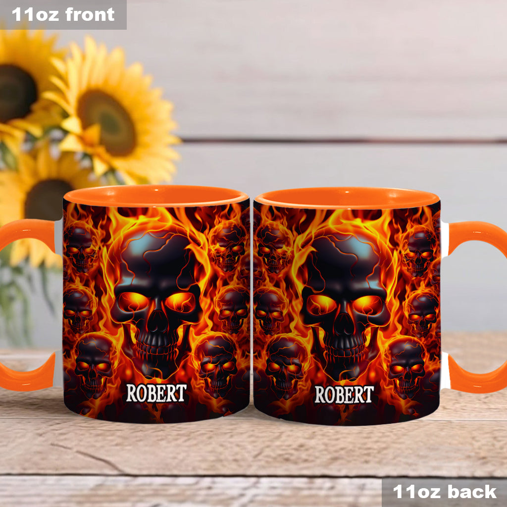 Brennender Totenkopf – Personalisierte Tasse mit Totenkopf-Akzent