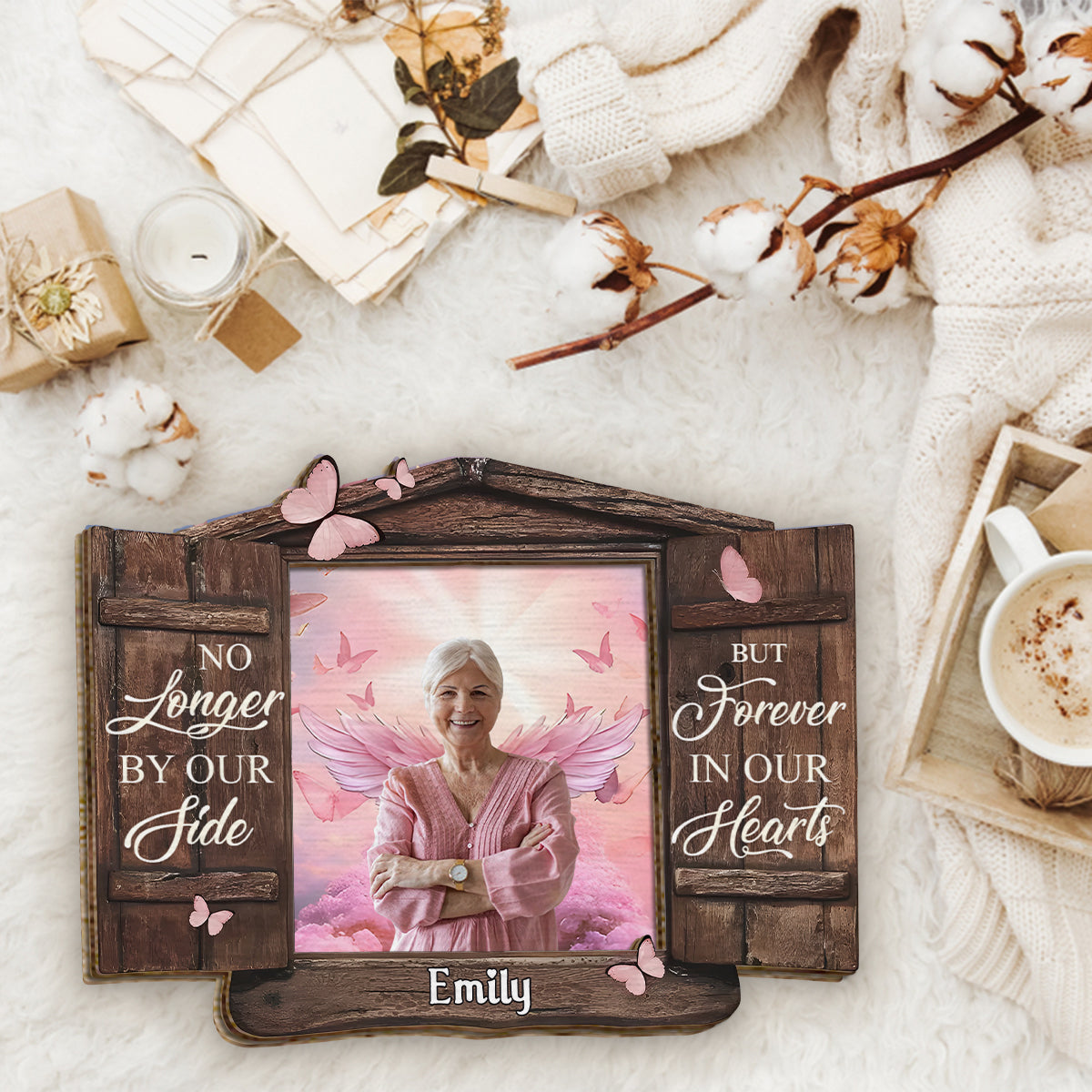 Nie vergessen – Personalisierte Gedenktafel aus zweilagigem Holz / Holzplakette