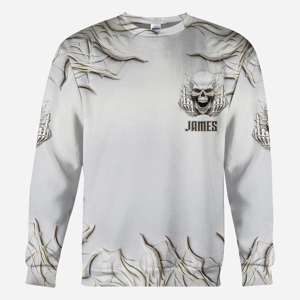 Sarkasmus Weißer Totenkopf - Personalisiertes Totenkopf-Shirt