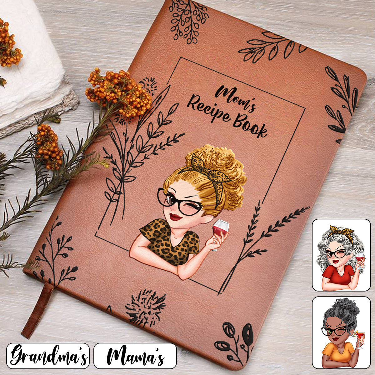 Rezeptbuch – personalisiertes Notizbuch aus Mutterleder