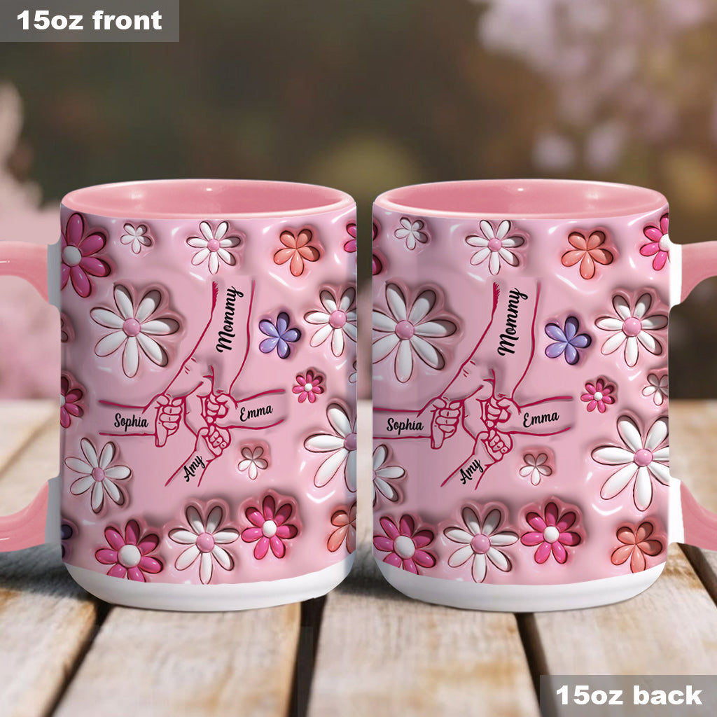 Händchenhalten - Personalisierte Tasse mit Mutter-Akzent