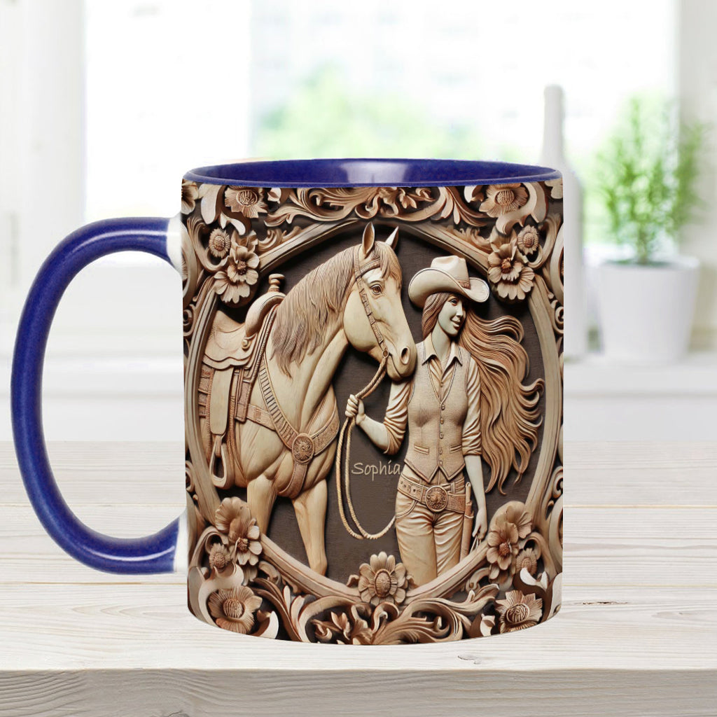 Ein Mädchen und ihr Pferd – Personalisierte Tasse mit Pferdemotiv