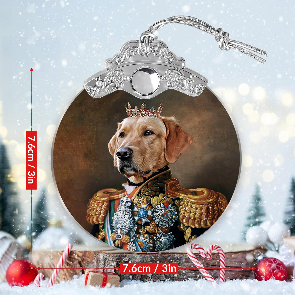 Individuelles königliches Haustierporträt – Personalisierter Hunde-Vintage-Anhänger