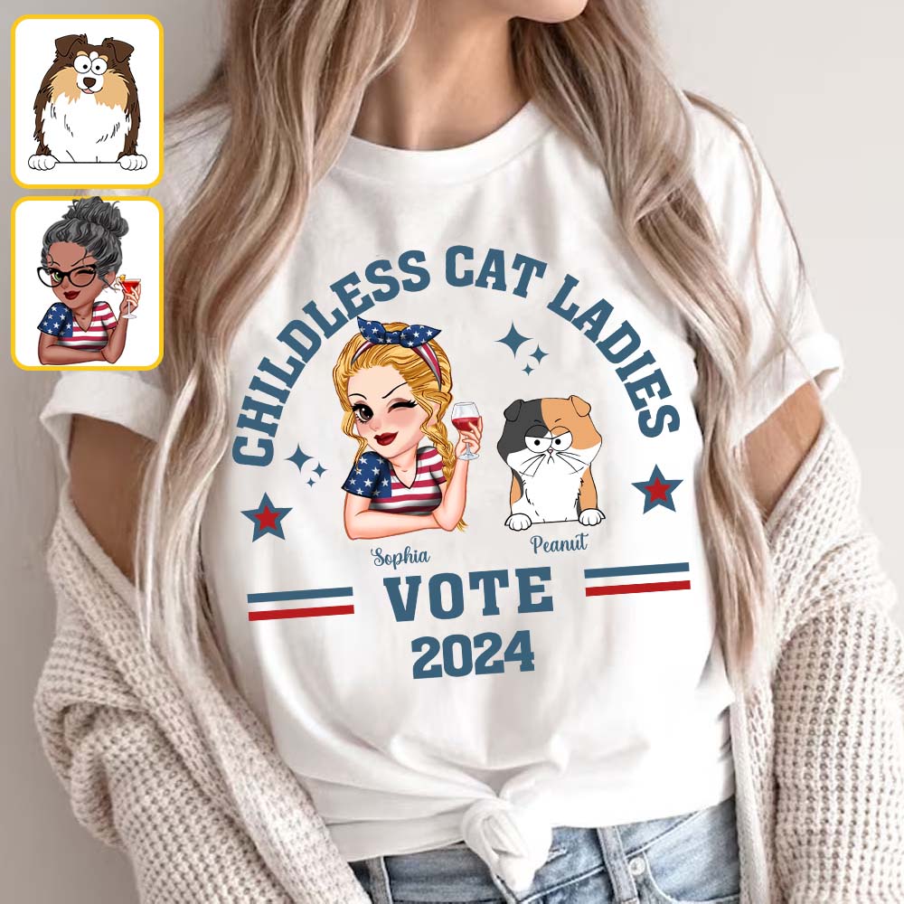 Kinderlose Katzenliebhaberinnen – Personalisiertes Katzen-T-Shirt und Hoodie