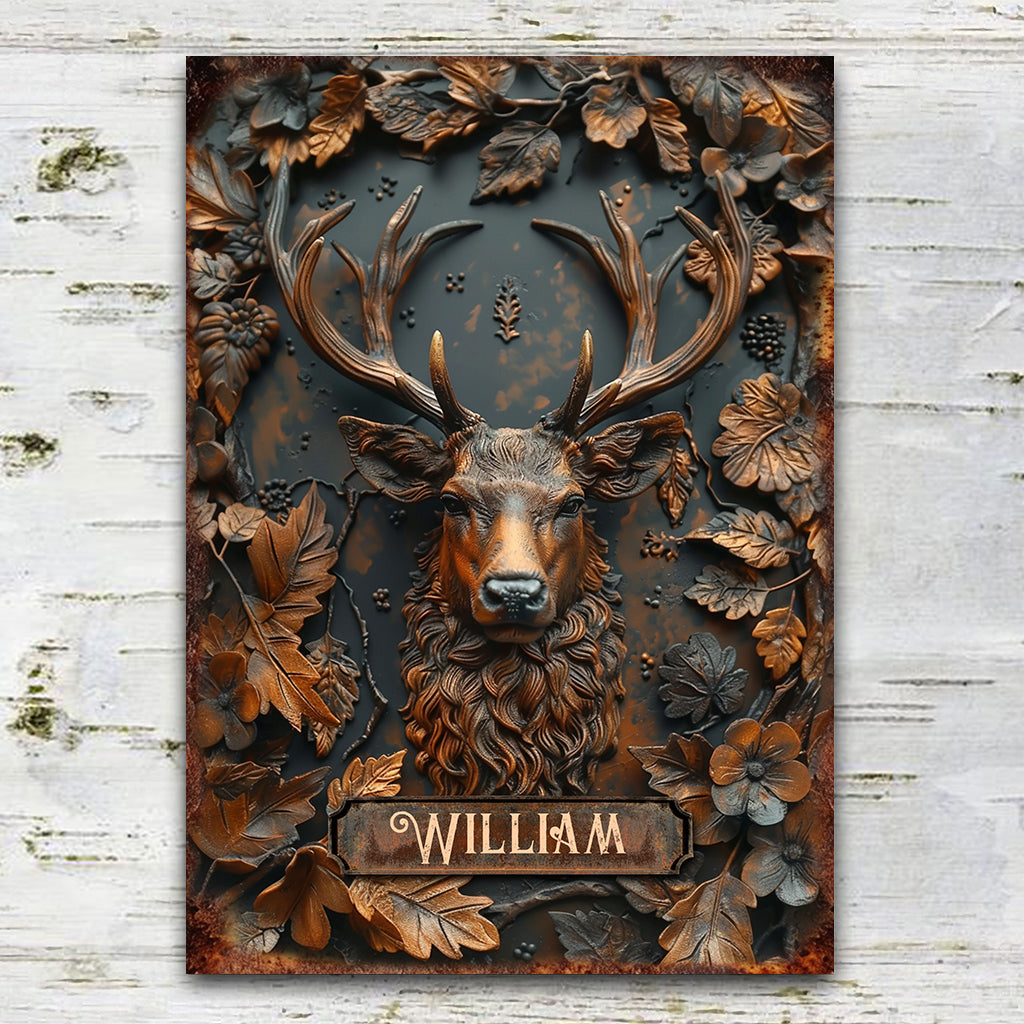 Stunning Deer - Personalized Hunting Rectangle Metal Sign