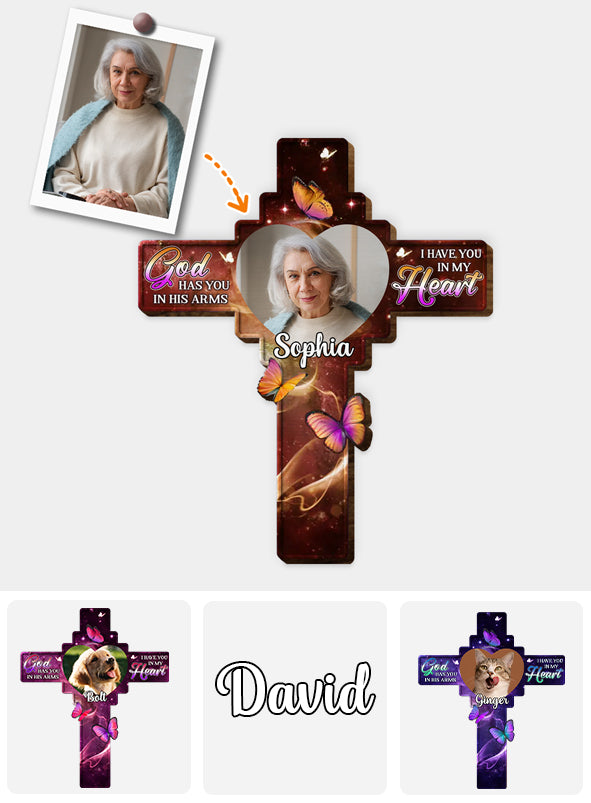 Individuelles Foto – Für immer in unseren Herzen – Personalisierter, denkmalgeschützter Auto-Sonnenblendenclip