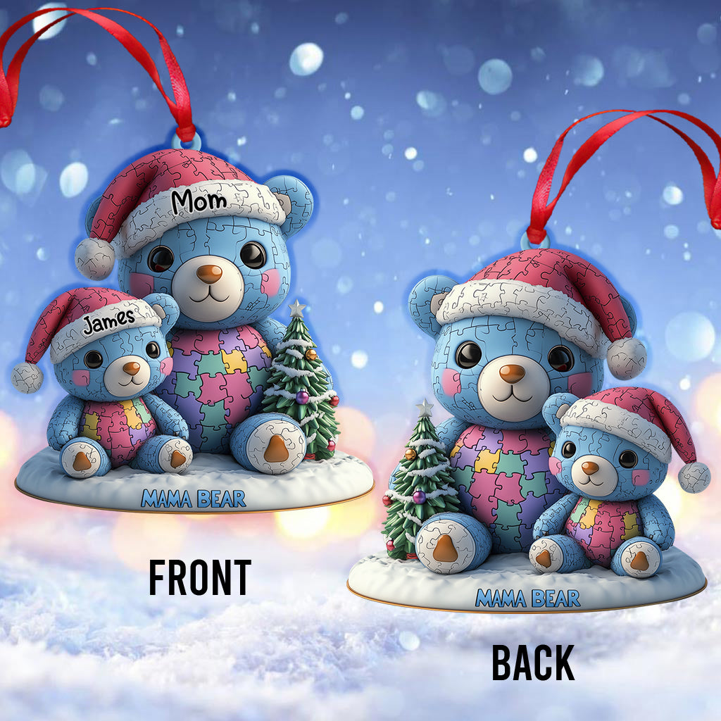 Mama Bär Weihnachten – Personalisierter Weihnachtsschmuck zur Sensibilisierung für Autismus