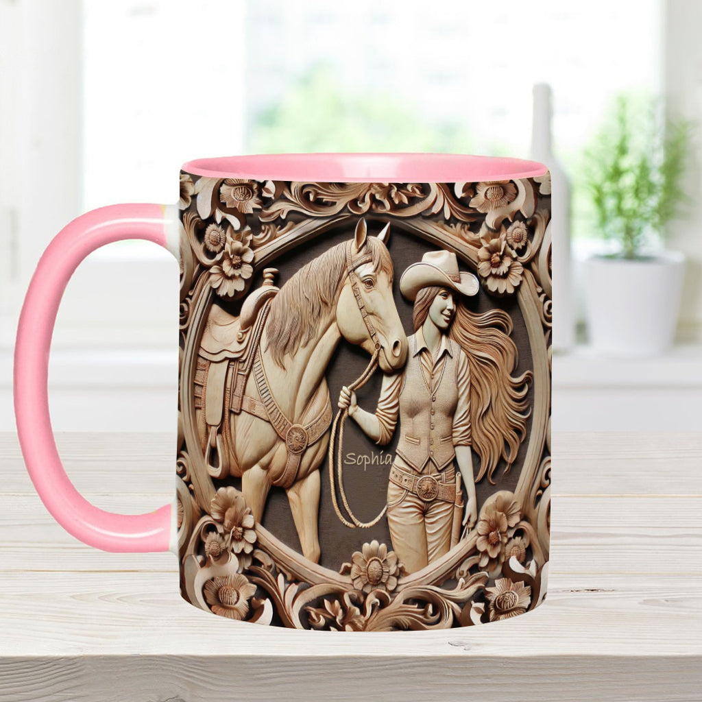 Ein Mädchen und ihr Pferd – Personalisierte Tasse mit Pferdemotiv