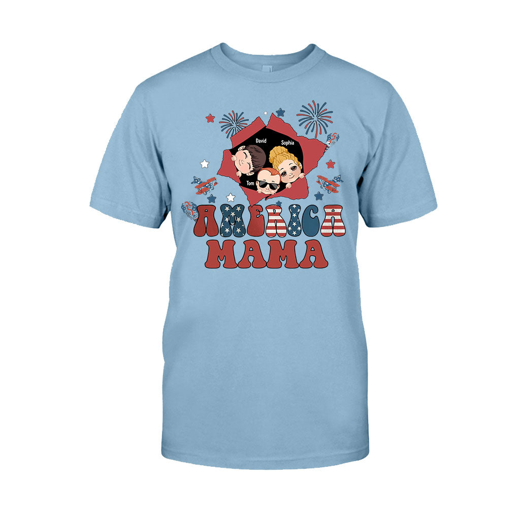 Amerikanische Mama – Beliebiger Titel, Vintage-Retro-Stil – Personalisiertes Mutter-T-Shirt und Hoodie
