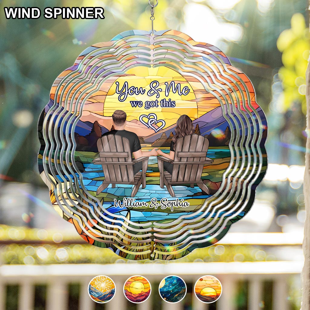 Du und ich, wir schaffen das – Personalisierter Windspinner für Paare