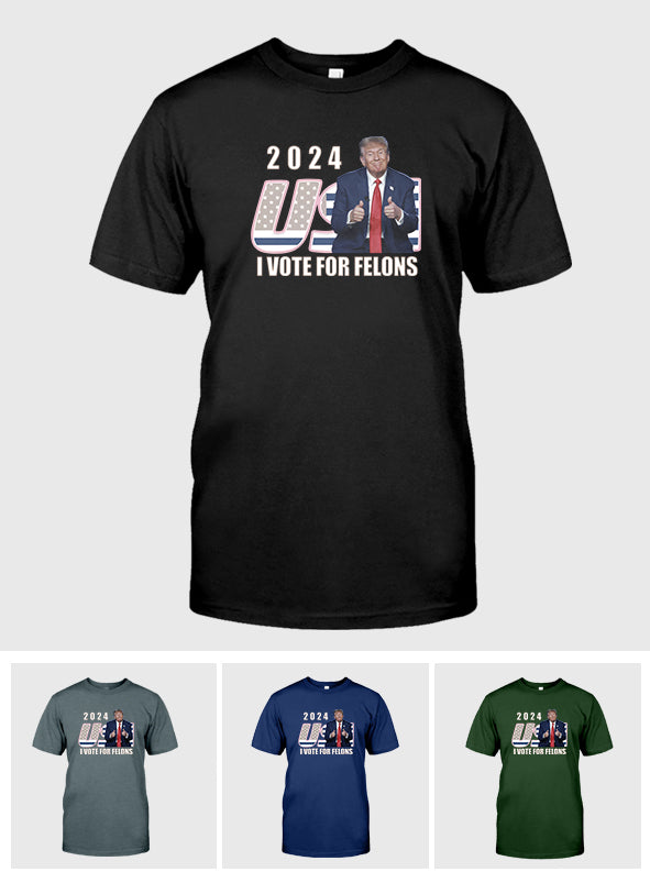 Trump 2024 Ich wähle FeI0ns Shirt, Präsidenten-T-Shirt, Wahl-Shirts, Präsidenten-Shirt, Unabhängigkeitstag-Shirt |