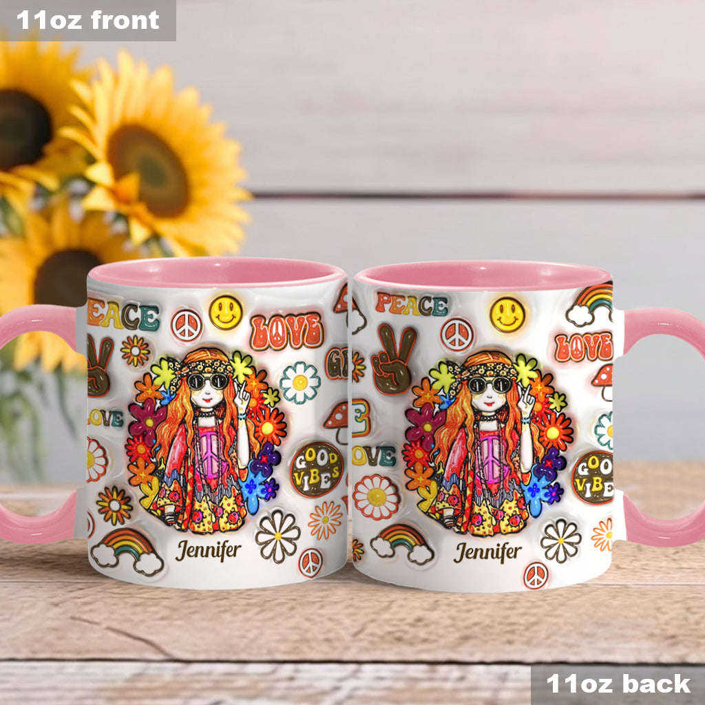 Personalisierte Hippie-Tasse für Frauen: Alte Hippies sterben nicht und verwandeln sich in verrückte Omas
