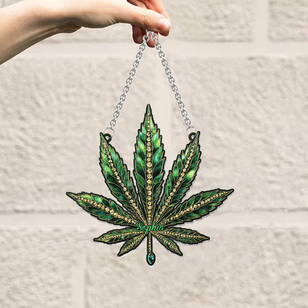 Beautiful Canabis - Personalized Weed Window Hanging Suncatcher Ornament
