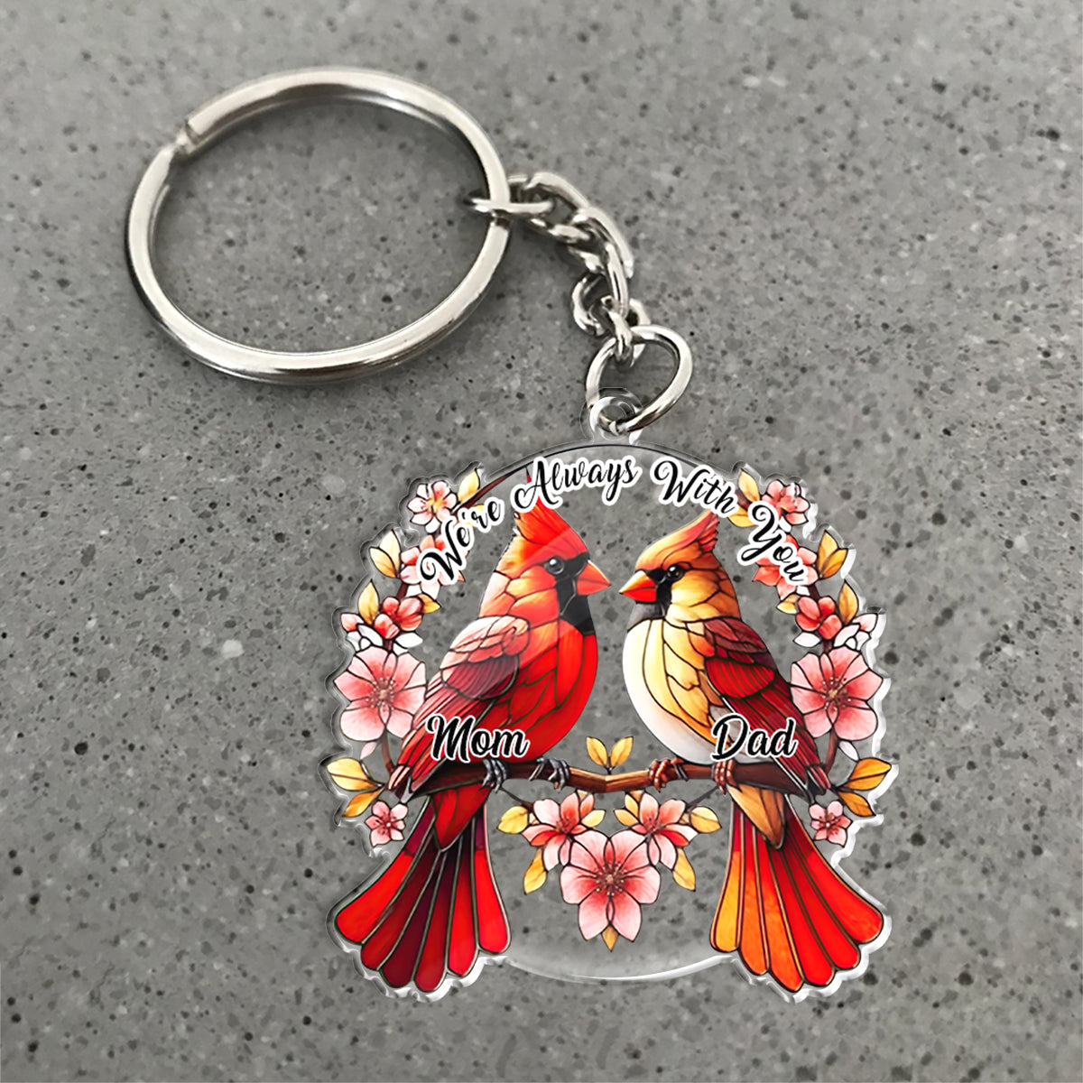 Wir sind immer bei dir – personalisierter Gedenk-Schlüsselanhänger