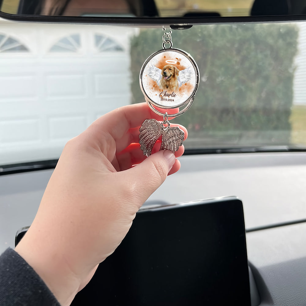 On Angel Wings You Were Taken Away - Personalized Dog Wings Ornament