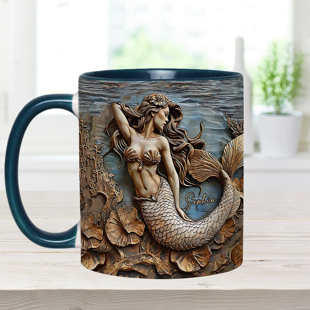 Beautiful Mermaid - Personalized Mermaid Accent Mug