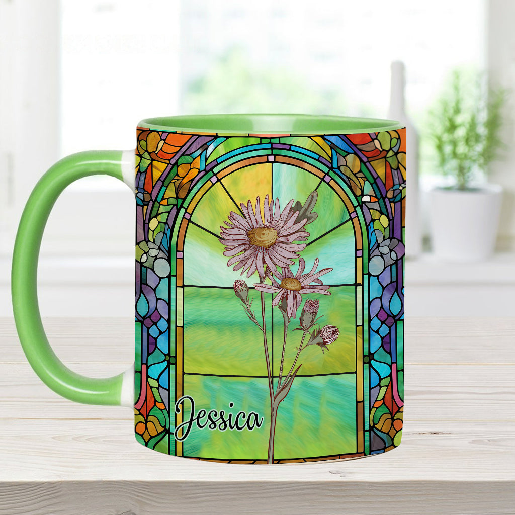 Sei auf deine eigene Art schön – Geburtsmonatsblume – personalisierte Tasse
