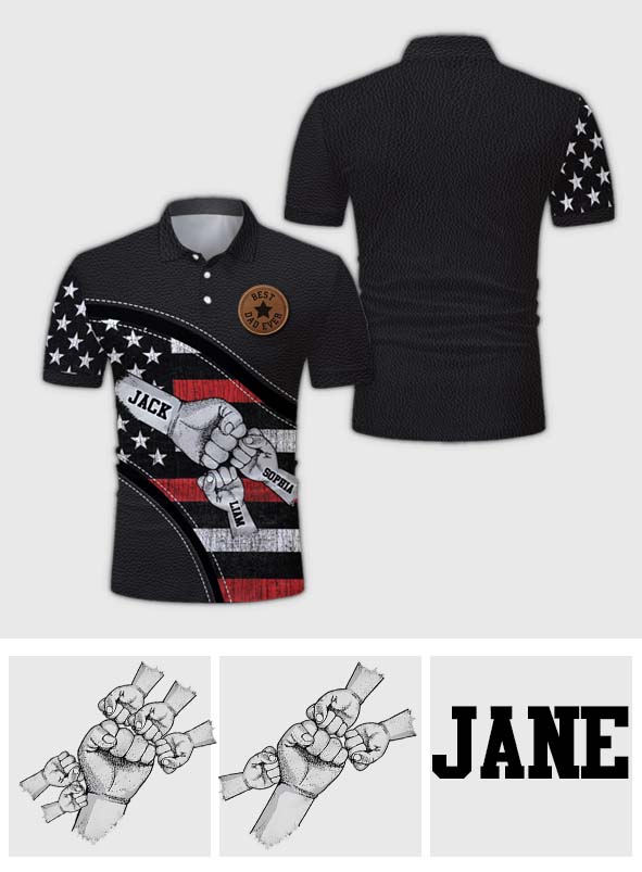 Wolfsrudel – Personalisiertes Poloshirt für Väter