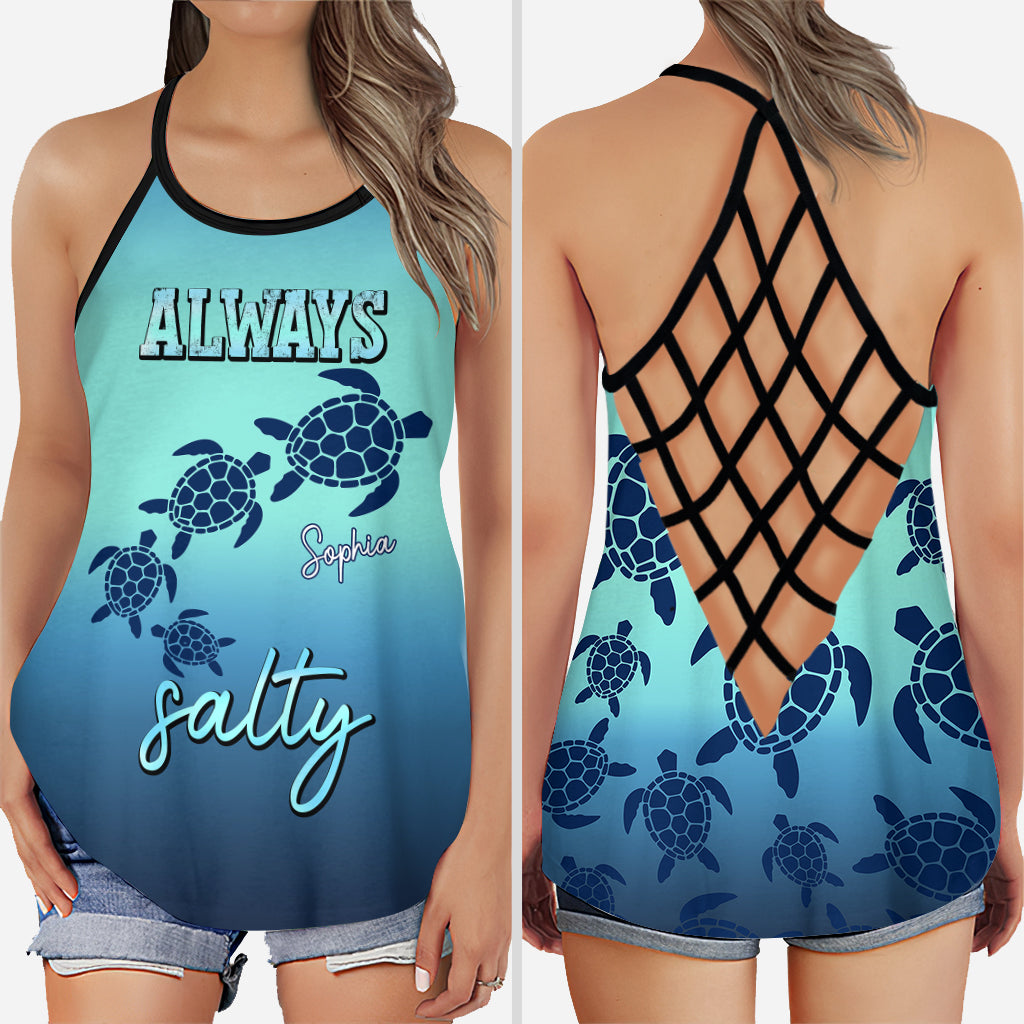 Always Salty – Personalisiertes Tanktop und Leggings mit Schildkrötenkreuz