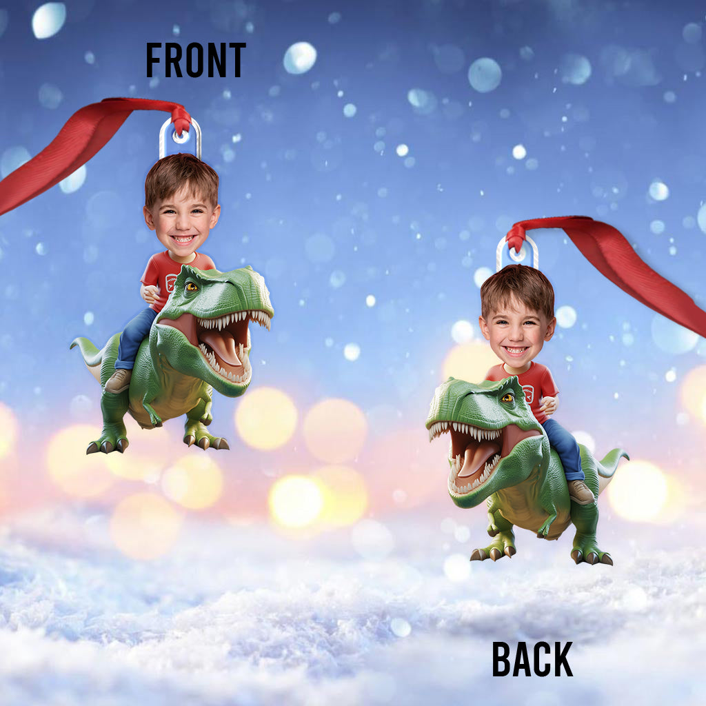 Dinosaurier - Personalisierter, individuell geformter Kinder-Weihnachtsbaumschmuck