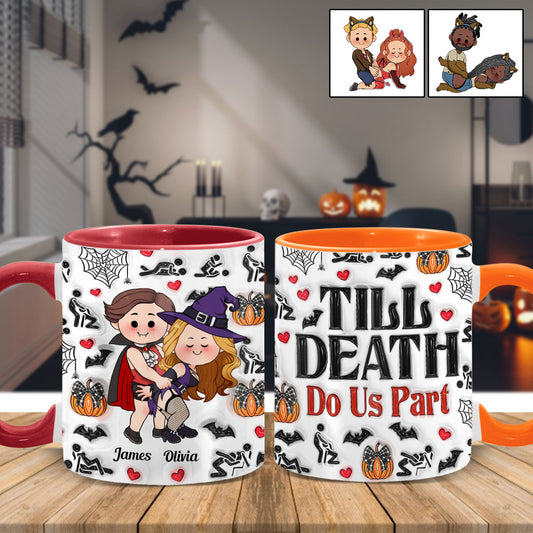 Bis dass der Tod uns scheidet – Personalisierte Tasse für Paare