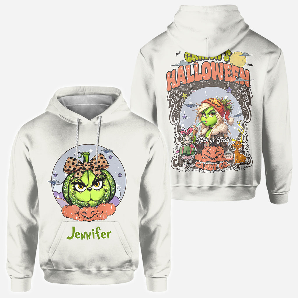 Grüne Kürbismama – Beliebiger Titel – Personalisiertes „Stole Christmas All Over“-Shirt