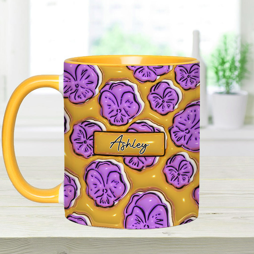 Birth Month Flower - Personalized Birthday Accent Mug