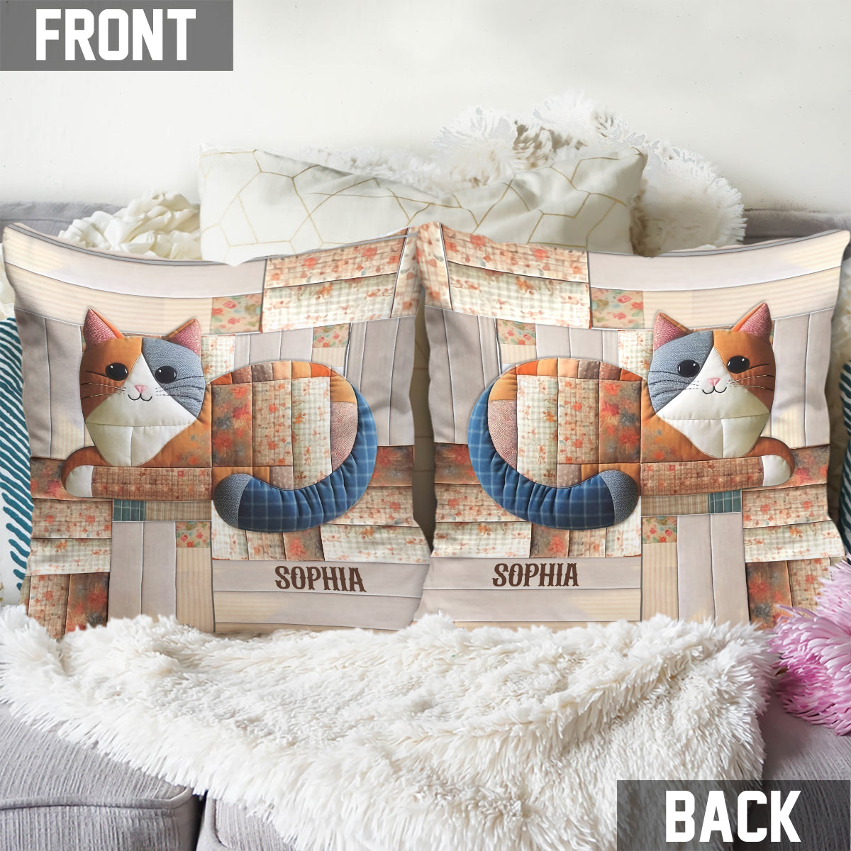 Niedliche Katze – personalisiertes Katzenkissen