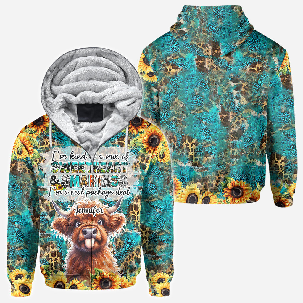 Freches Hochlandrind - Personalisiertes Allover-Shirt