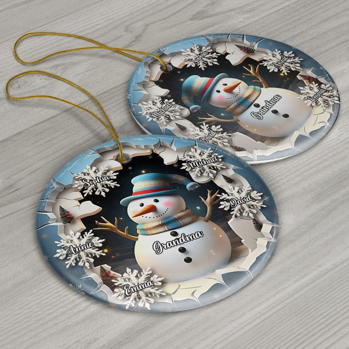 Gesegnet, Nana, Oma oder Gigi genannt zu werden – Personalisierter Keramik-Kreisanhänger für Oma