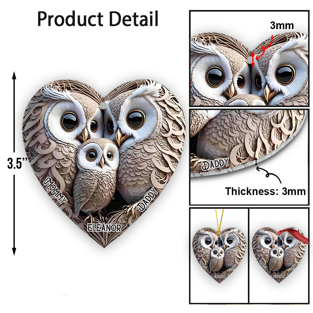 1st Christmas Owl Family - Personalized Kid Ornament