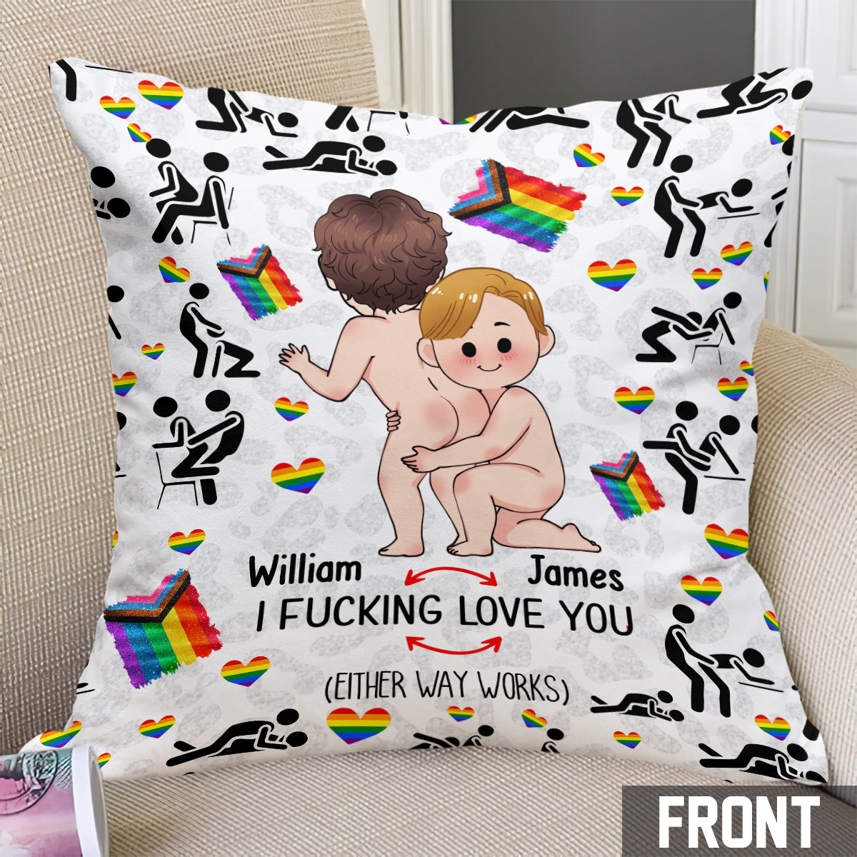 I Love You - Personalized LGBT Support Throw Pillow