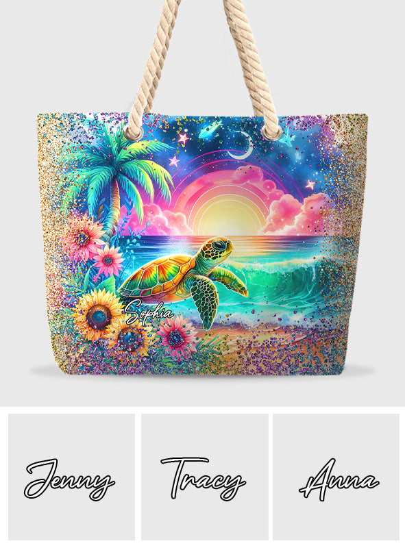 Personalisierte Strandtasche mit Schildkrötenmotiv