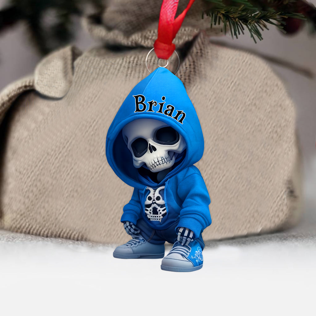 Stylish Skeleton - Personalized Skull Custom Shaped Ornament