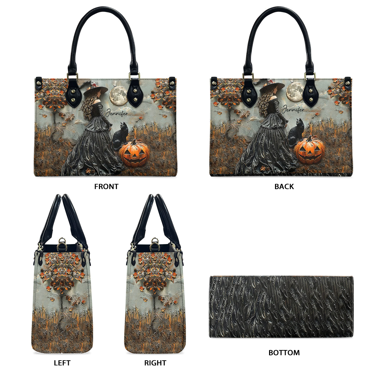 Wunderschöne Hexe – personalisierte Hexen-Lederhandtasche