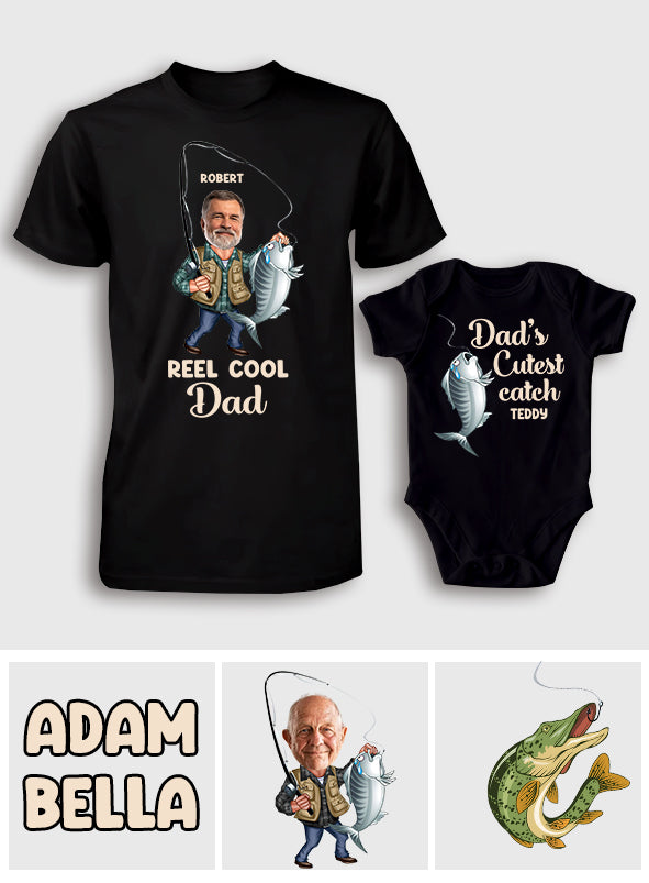 Echt cooler Papa – Personalisiertes Angel-T-Shirt und Babybody