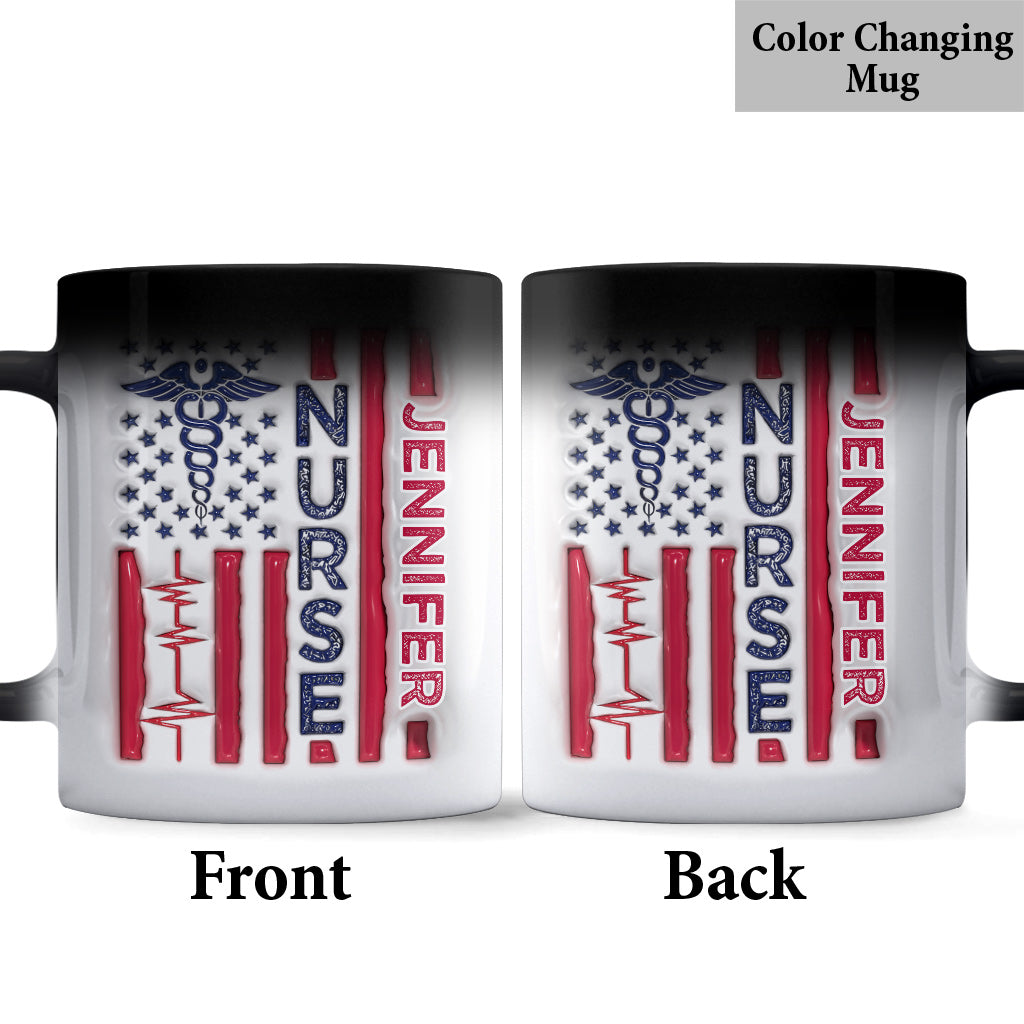 Krankenschwester-Tasse zum patriotischen 4. Juli – Personalisierte Tasse für Krankenschwestern