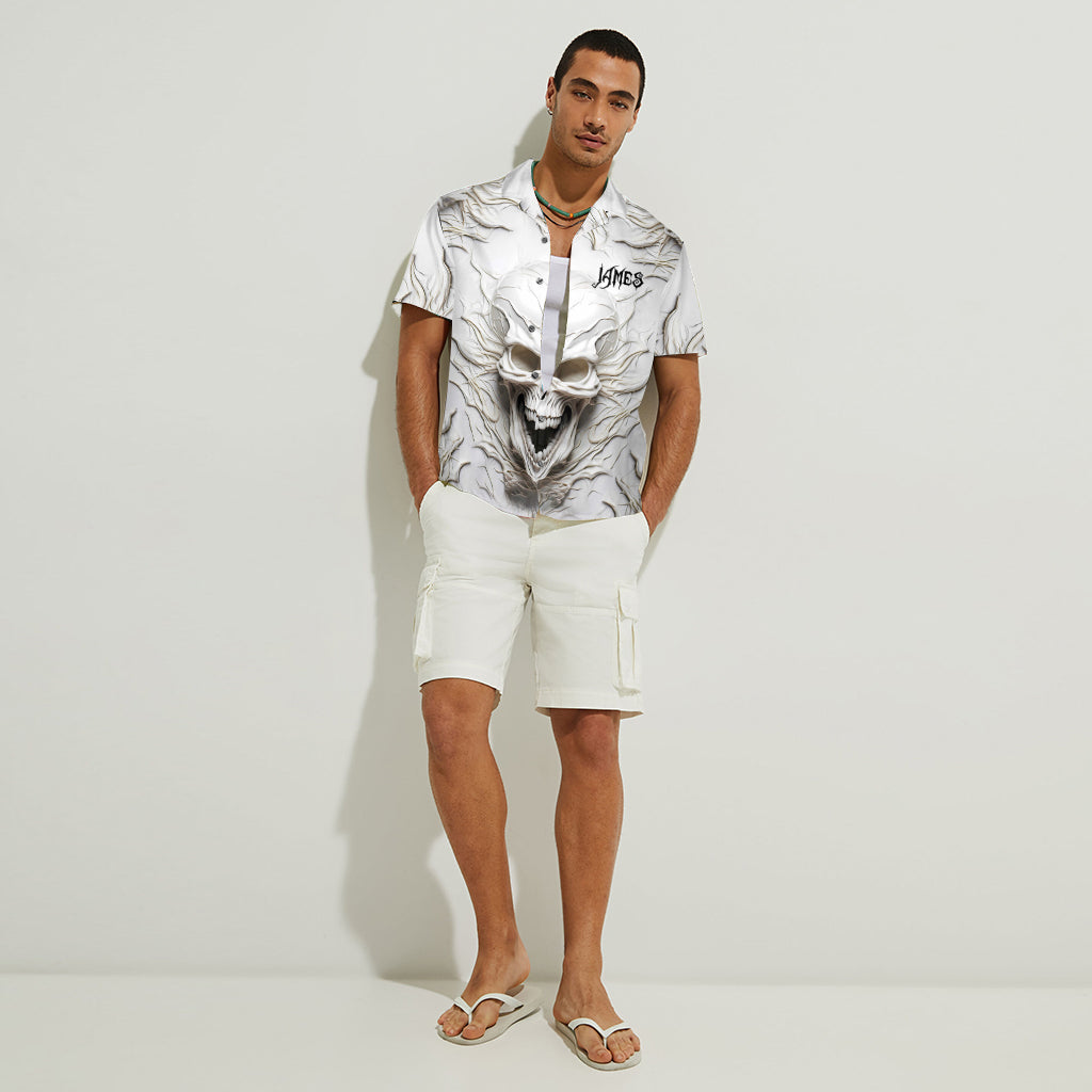 Schwarzer Totenkopf – Personalisiertes Totenkopf-Hawaiihemd