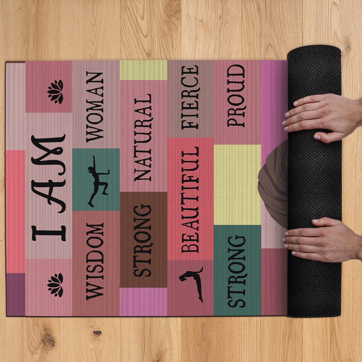 Yoga Girl I Am Bold Pink - Personalisierte Yogamatte
