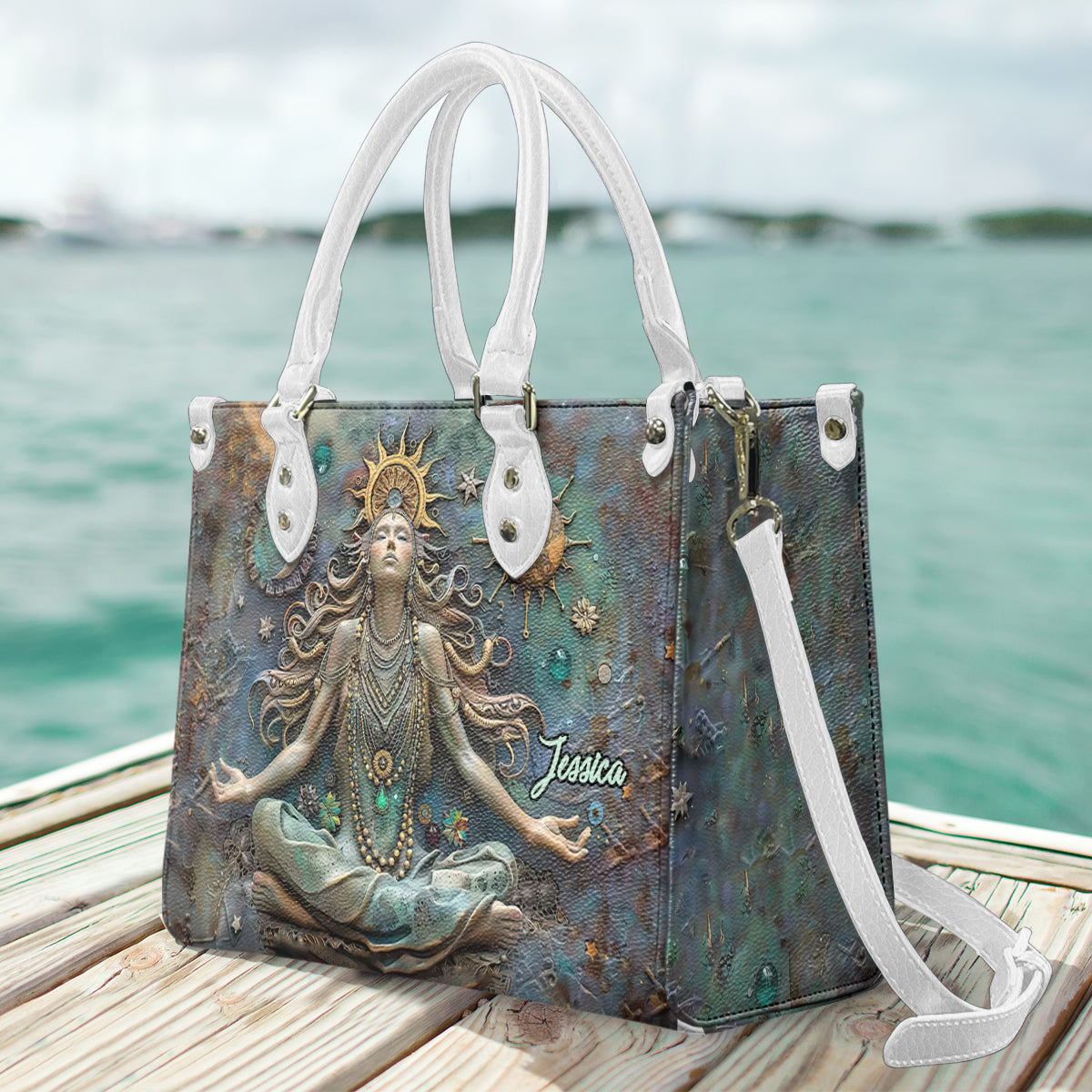 Verliere den Verstand, finde deine Seele – Personalisierte Yoga-Lederhandtasche