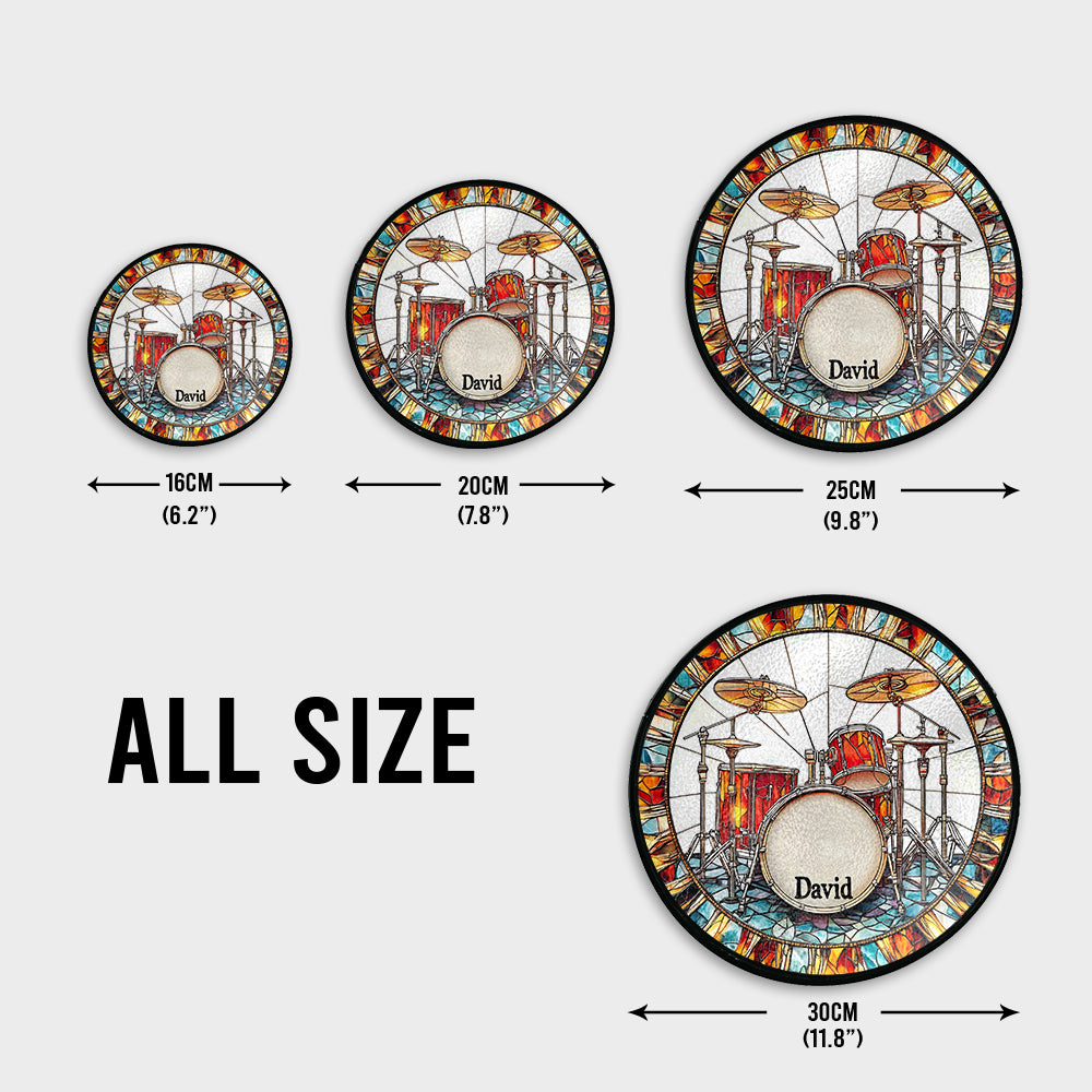 Liebe Trommeln – Personalisierter Trommler-Sonnenfänger aus Buntglas