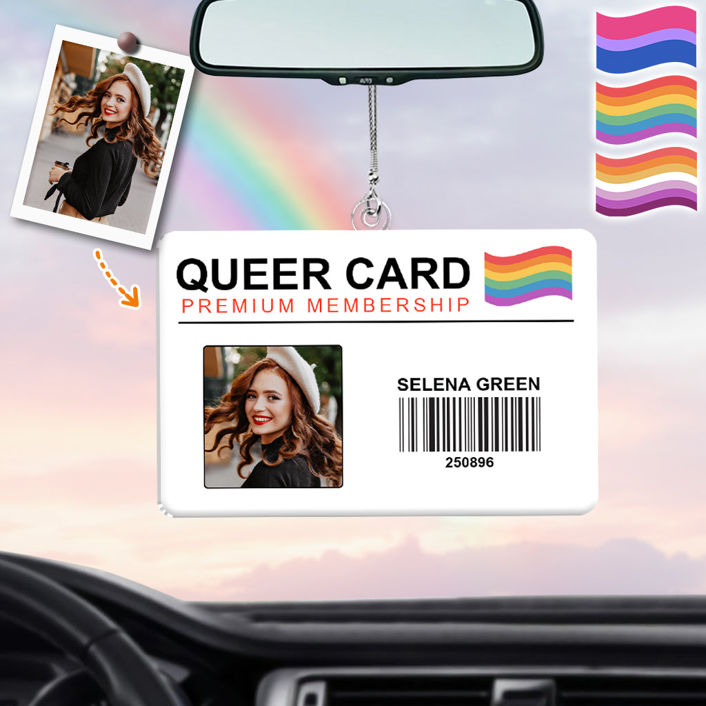 Premium Lifetime Membership Gay Card - Personalized LGBT Support Car Ornament