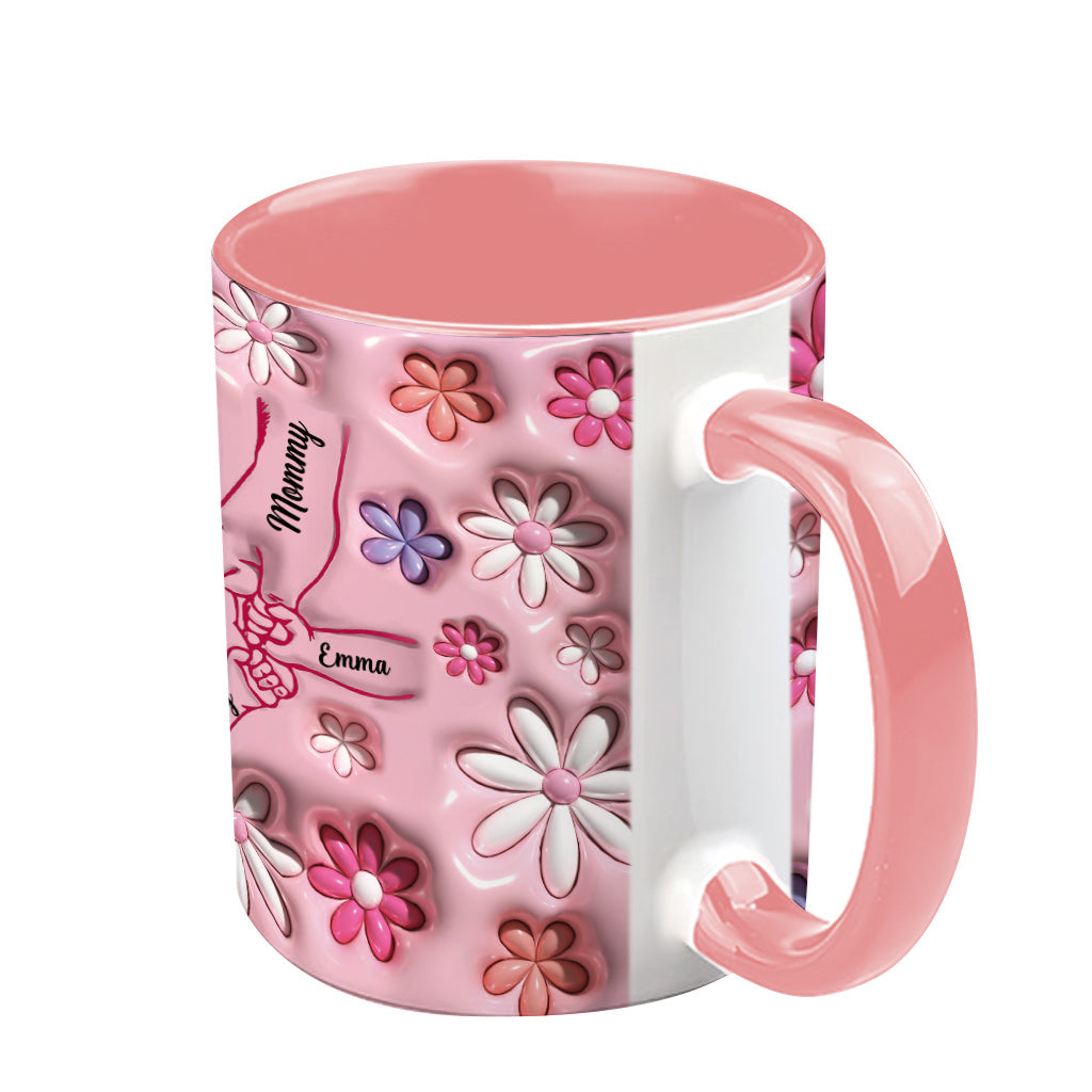 Händchenhalten - Personalisierte Tasse mit Mutter-Akzent