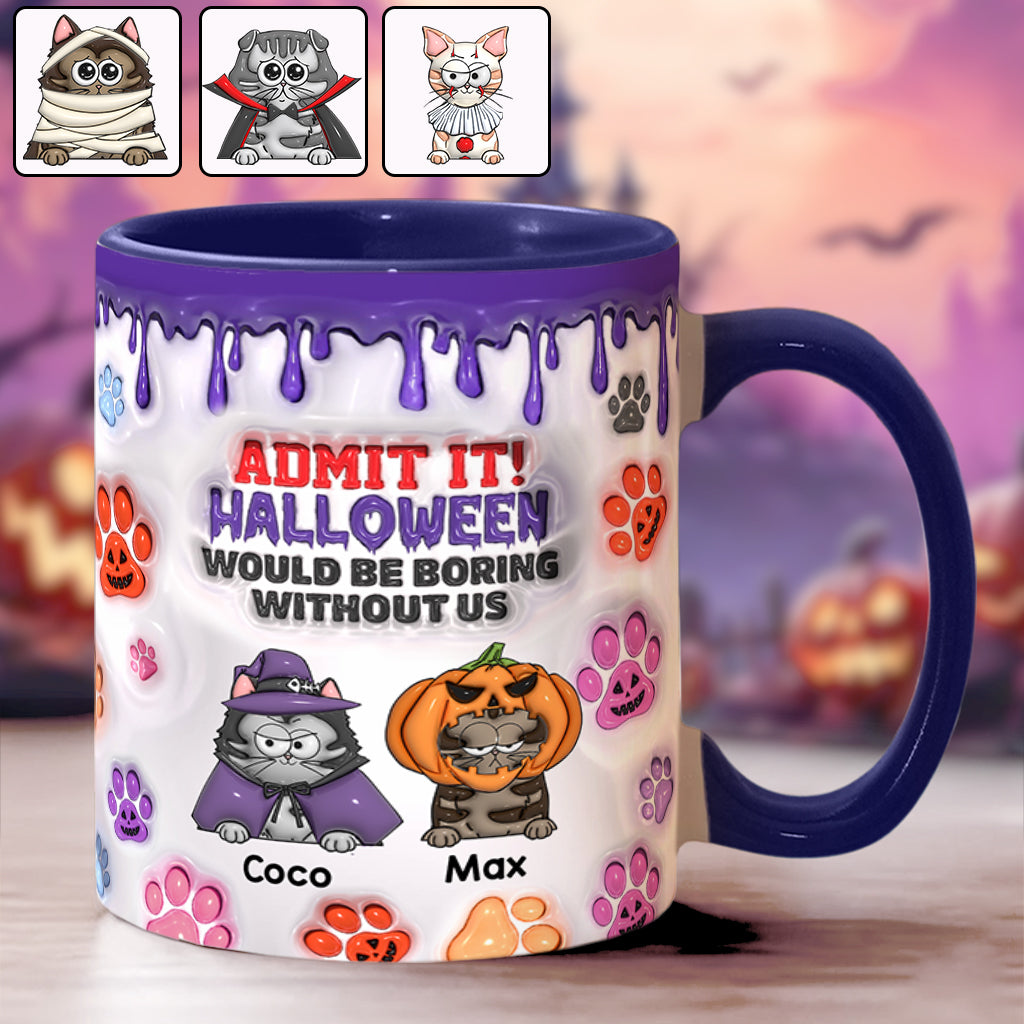Halloween wäre ohne mich langweilig – personalisierte Tasse mit Katzenmotiv