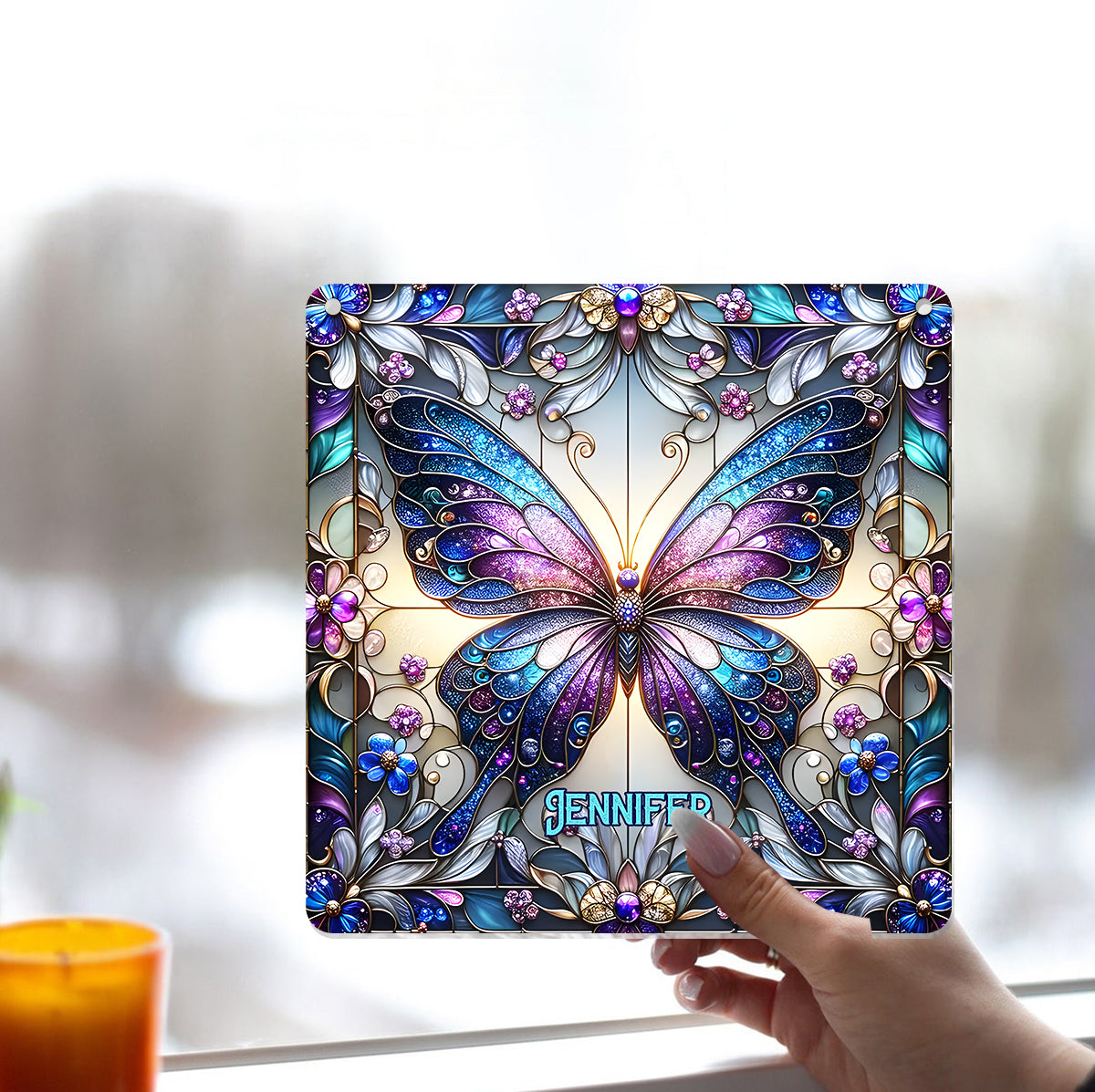 Love Butterflies - Personalized Butterfly Window Hanging Suncatcher Ornament