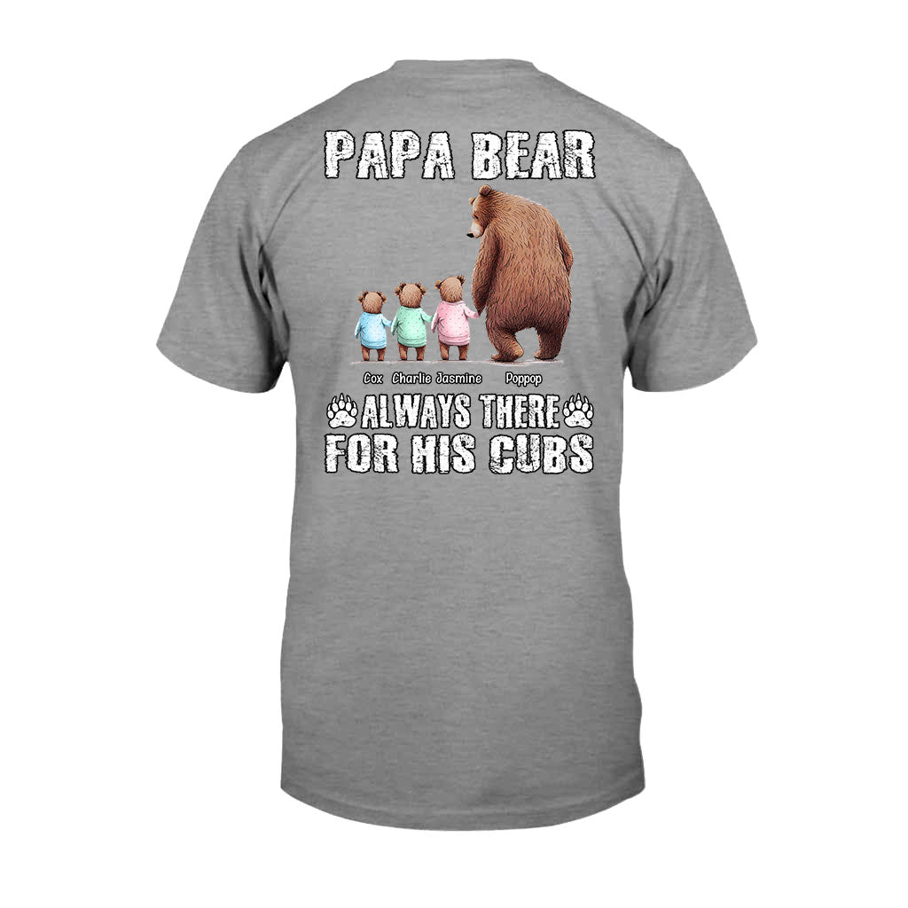 Papa Bär ist immer für seine Jungen da – Personalisiertes Vater-T-Shirt und Hoodie