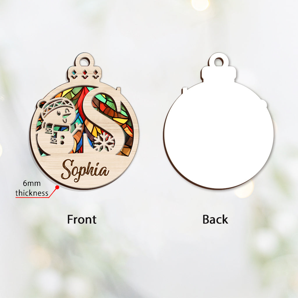 Alphabet-Namensornament mit individuellem Aufdruck – Personalisiertes Familienornament mit verschiedenen Ebenen