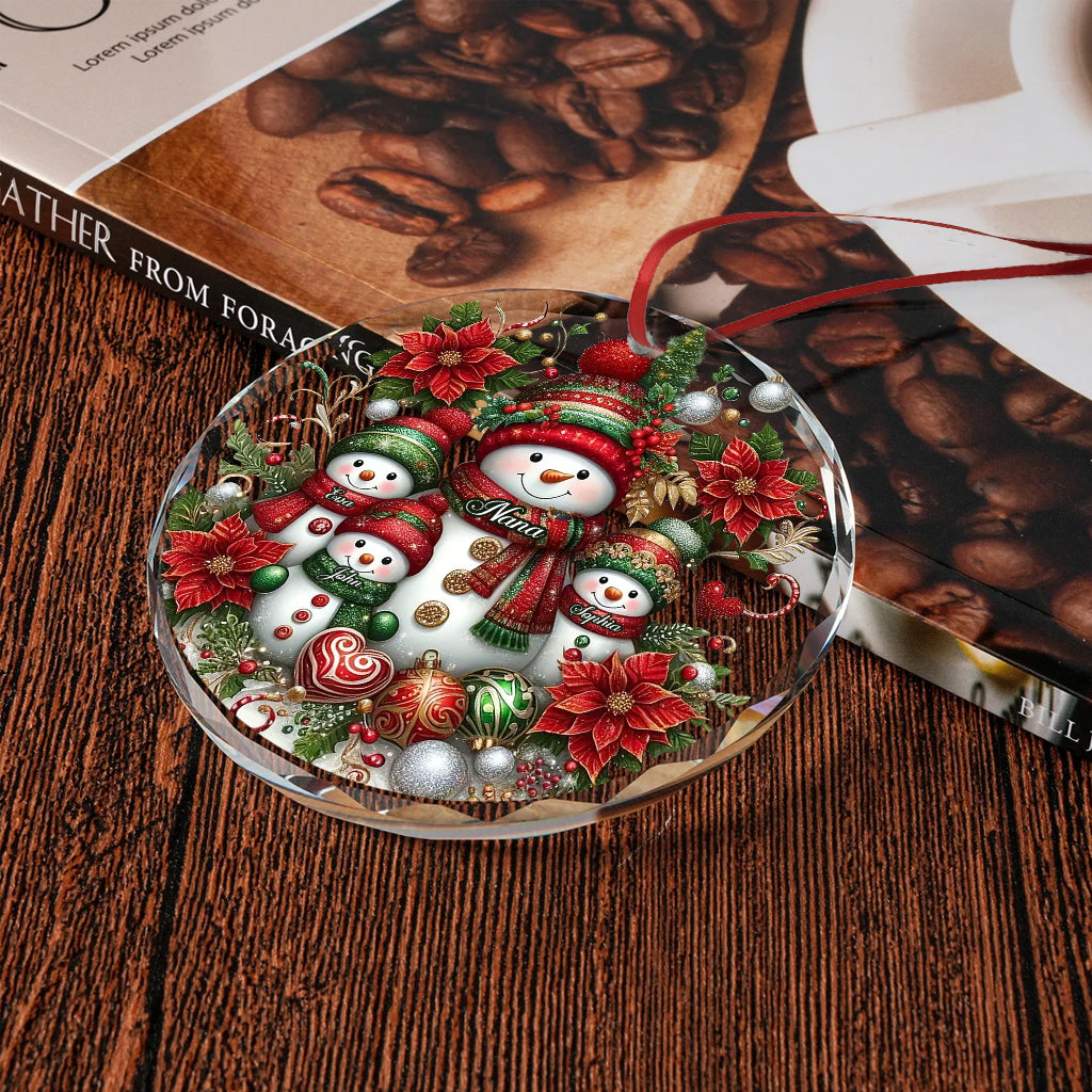 Gesegnet, Oma oder Gigi genannt zu werden – Personalisierter runder Glasornament in Oma-Form