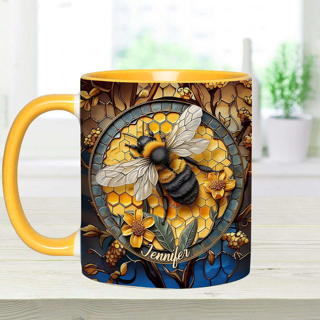 Honeycomb - Personalized Bee Accent Mug