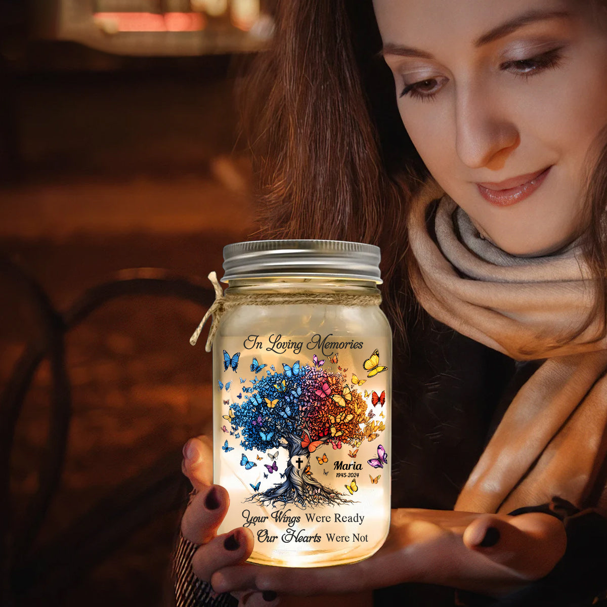 Ich bin immer bei dir – Personalisierte Gedenkleuchte im Einmachglas